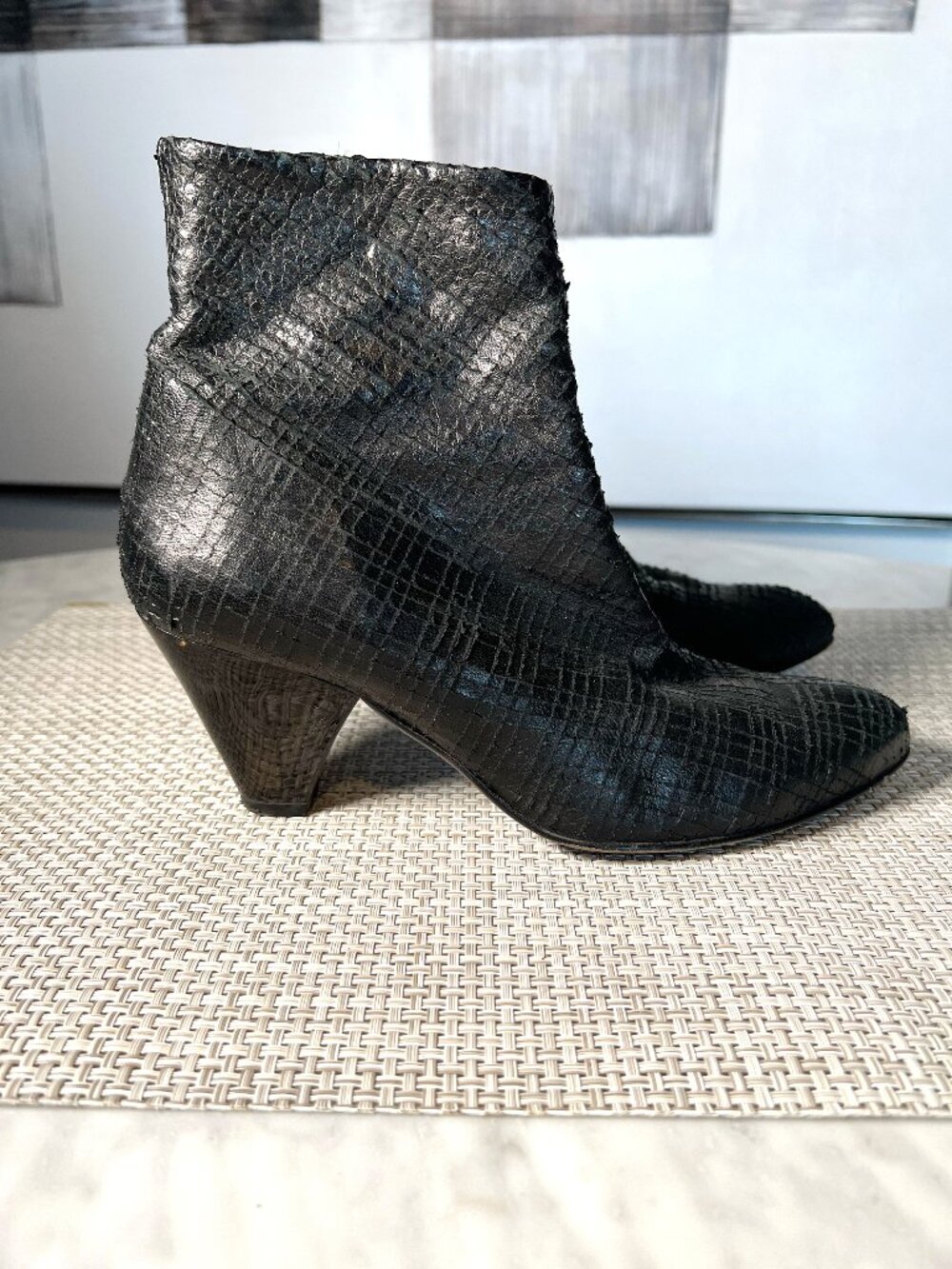 Free People Maribel Kitten Heel Black Ankle Boot